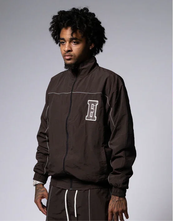 ESSENTIAL WINDBREAKER TRACKSUIT BROWN